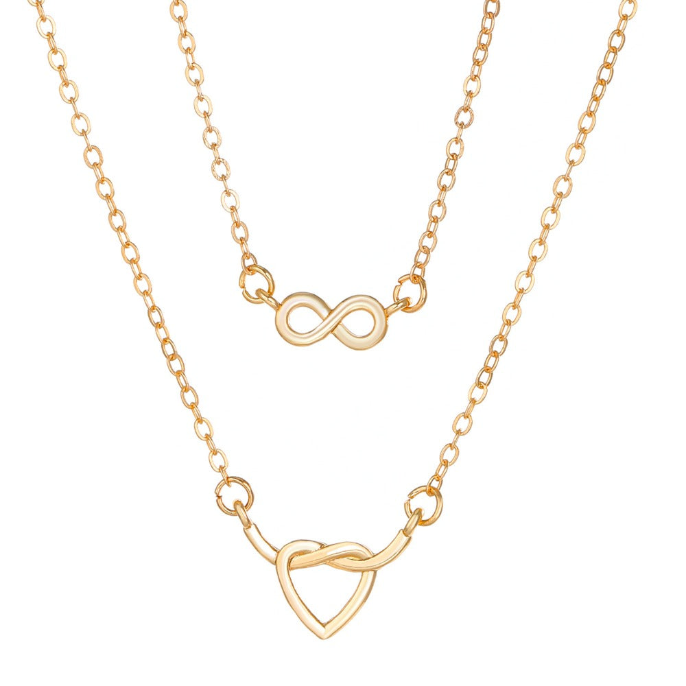 Wholesale Love Creative Intertwined Heart-shaped Stacked Clavicle Chain